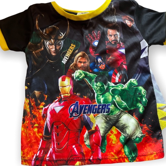 Toddler Carter's Avengers Two Piece Pajama Set With Built in Cape Size 4 - Picture 8 of 11